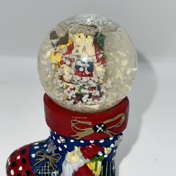 Mini Stocking Snow Globe,Santa Holding‎ Gingerbread House 3.25" - Picture 7 of 9